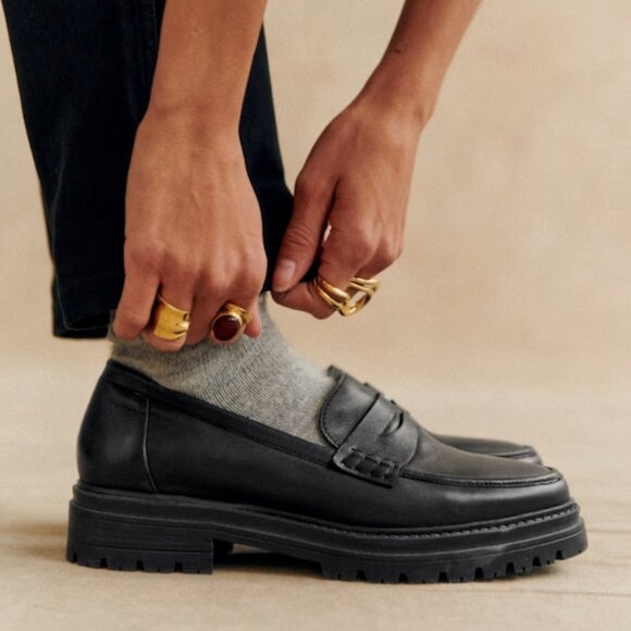 Sezane Albane Loafers - Smooth Black Size US 8 (BRAND NEW!) - Picture 2 of 6